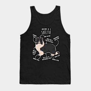 Bi Black Sheltie Shetland Sheepdog Anatomy Tank Top